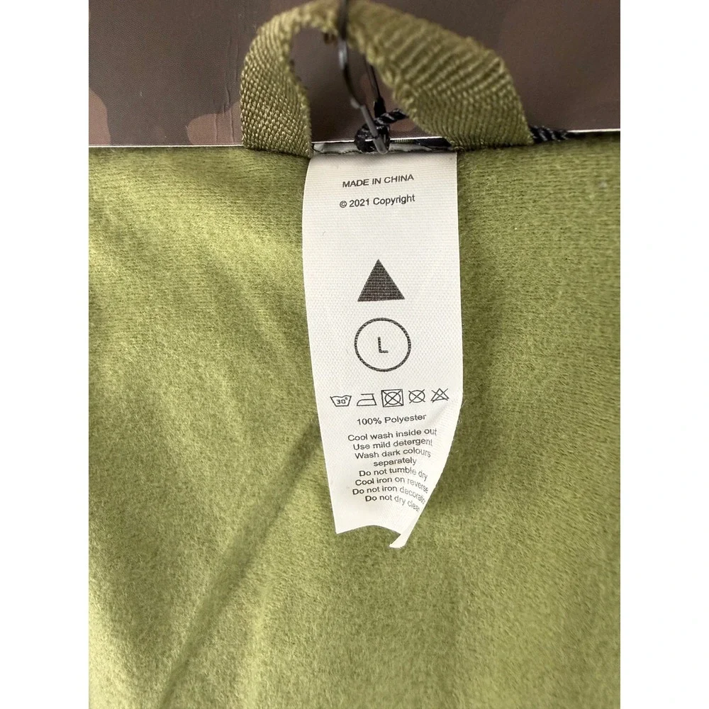 Balance Athletica Windbreaker Jacket Women Large Green Camo Cropped Hooded Zip